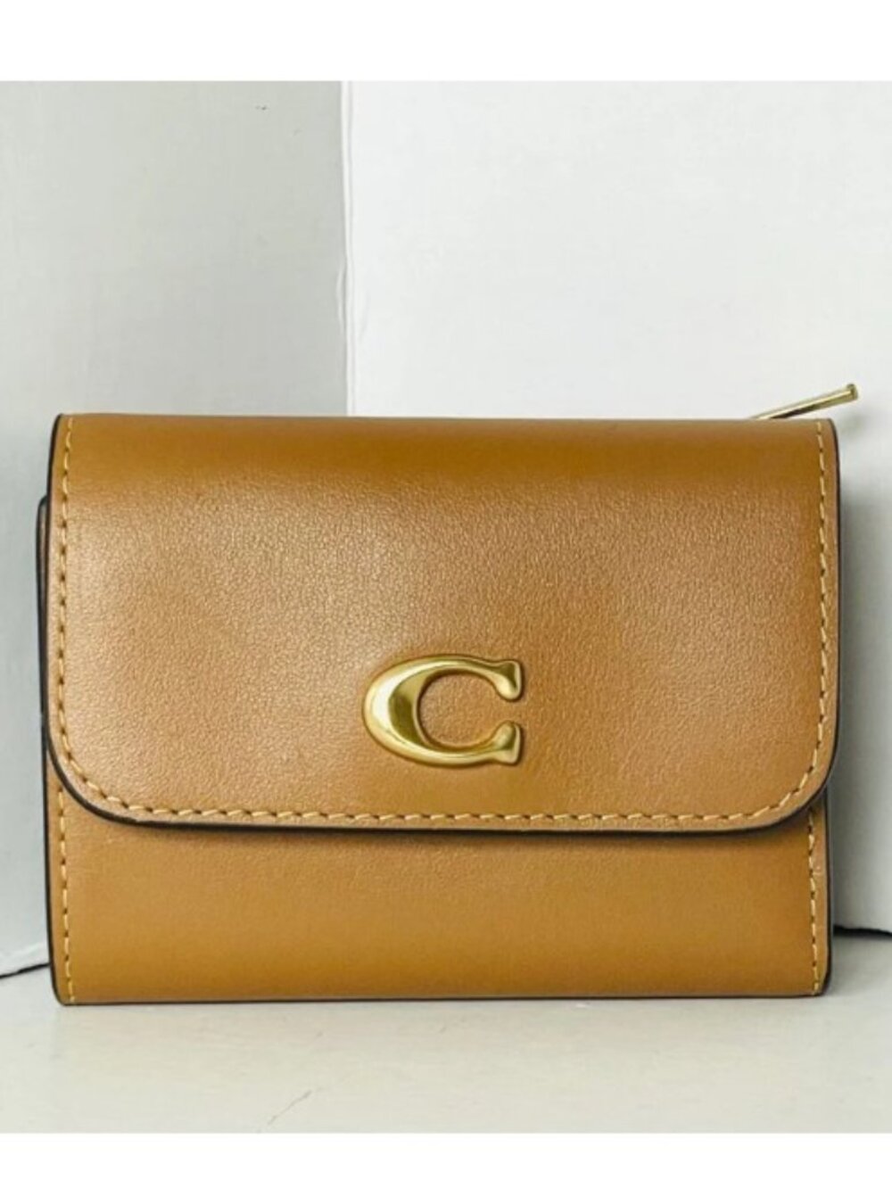 Coach Essential Card Holder Honey Brown Leather ID Case Small CZ111